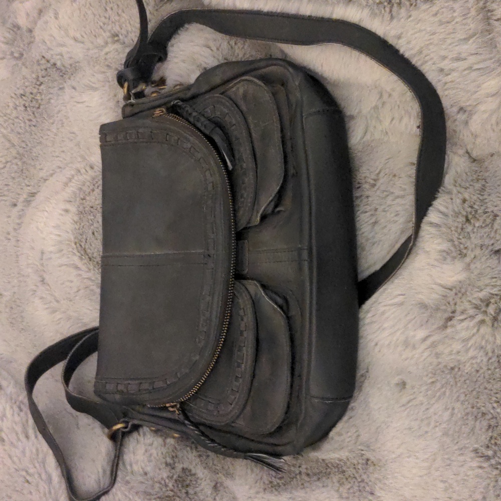 Black leather purse
